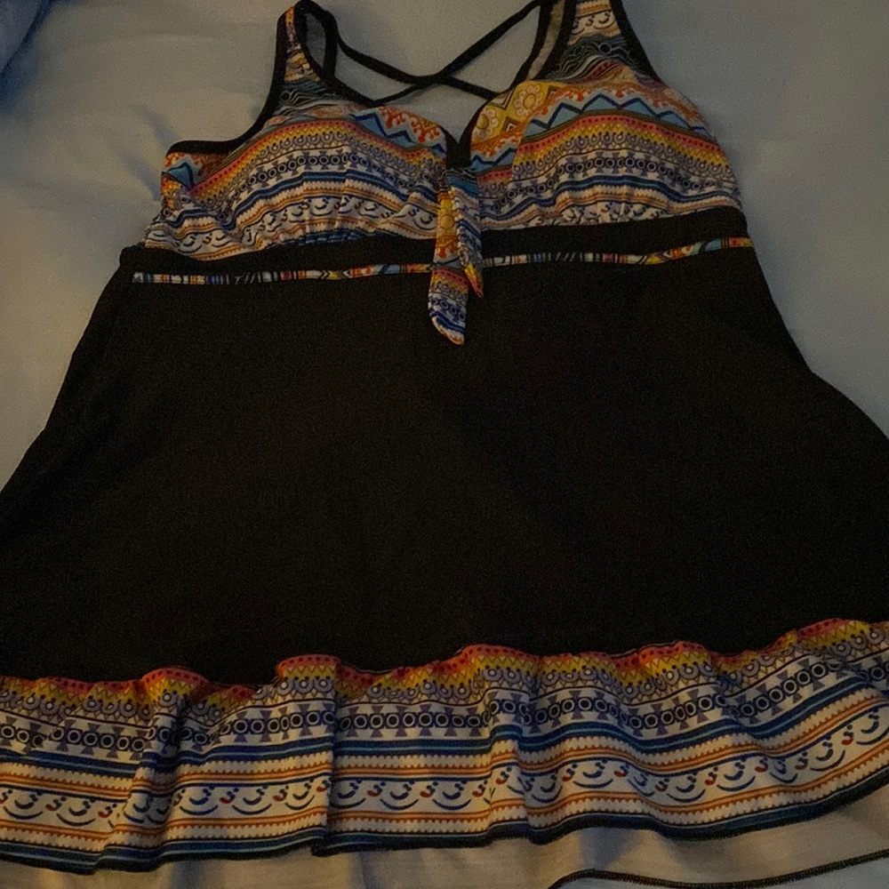 Swim suit top. Dress like design.